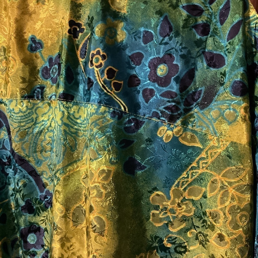 Mira Max Button Up One Size Cover Up/Resort Wear/Kaftan Blue Green Yellow - Picture 6 of 7